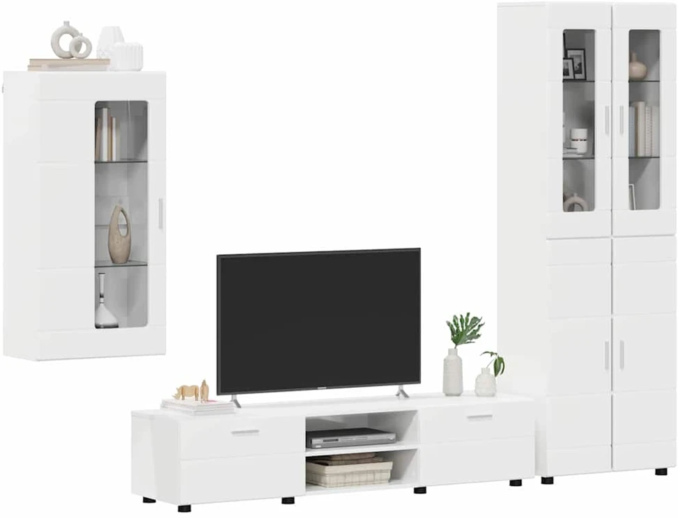TV spintelių komplektas FLORIN 3 vnt. Aukštai blizganti balta
