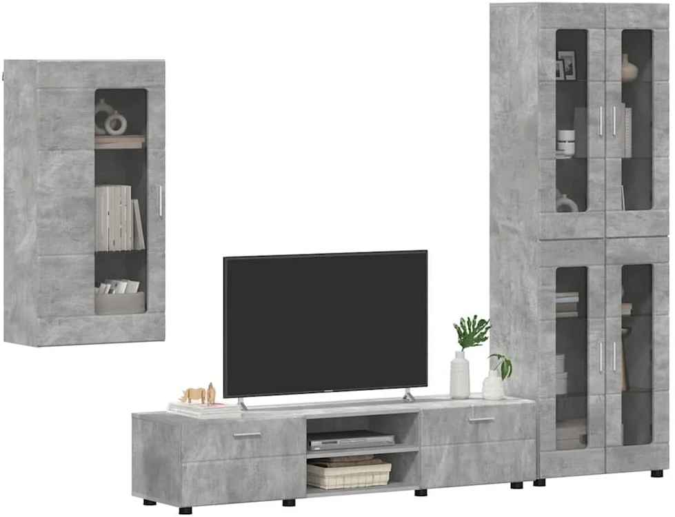 TV spintelių komplektas FLORIN 3 vnt. Betono pilka