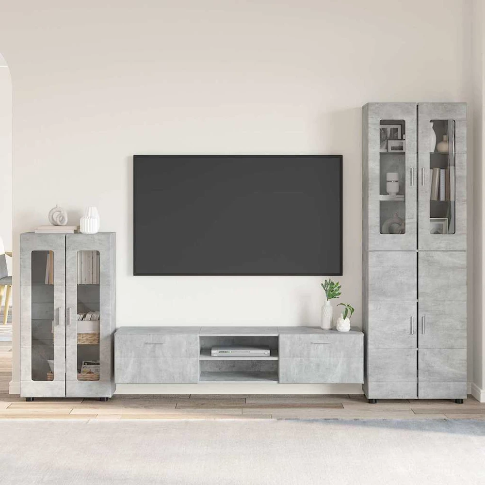 TV spintelių komplektas FLORIN 3 vnt. Betono pilka