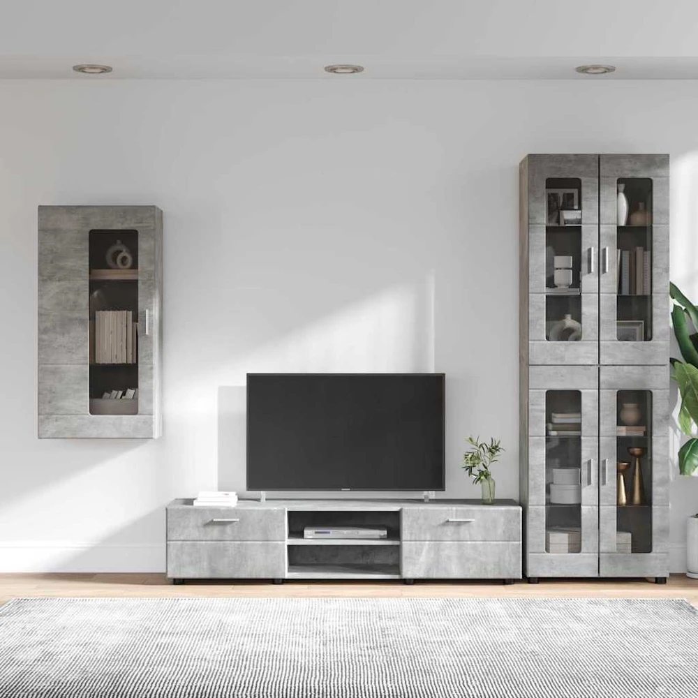 TV spintelių komplektas FLORIN 3 vnt. Betono pilka