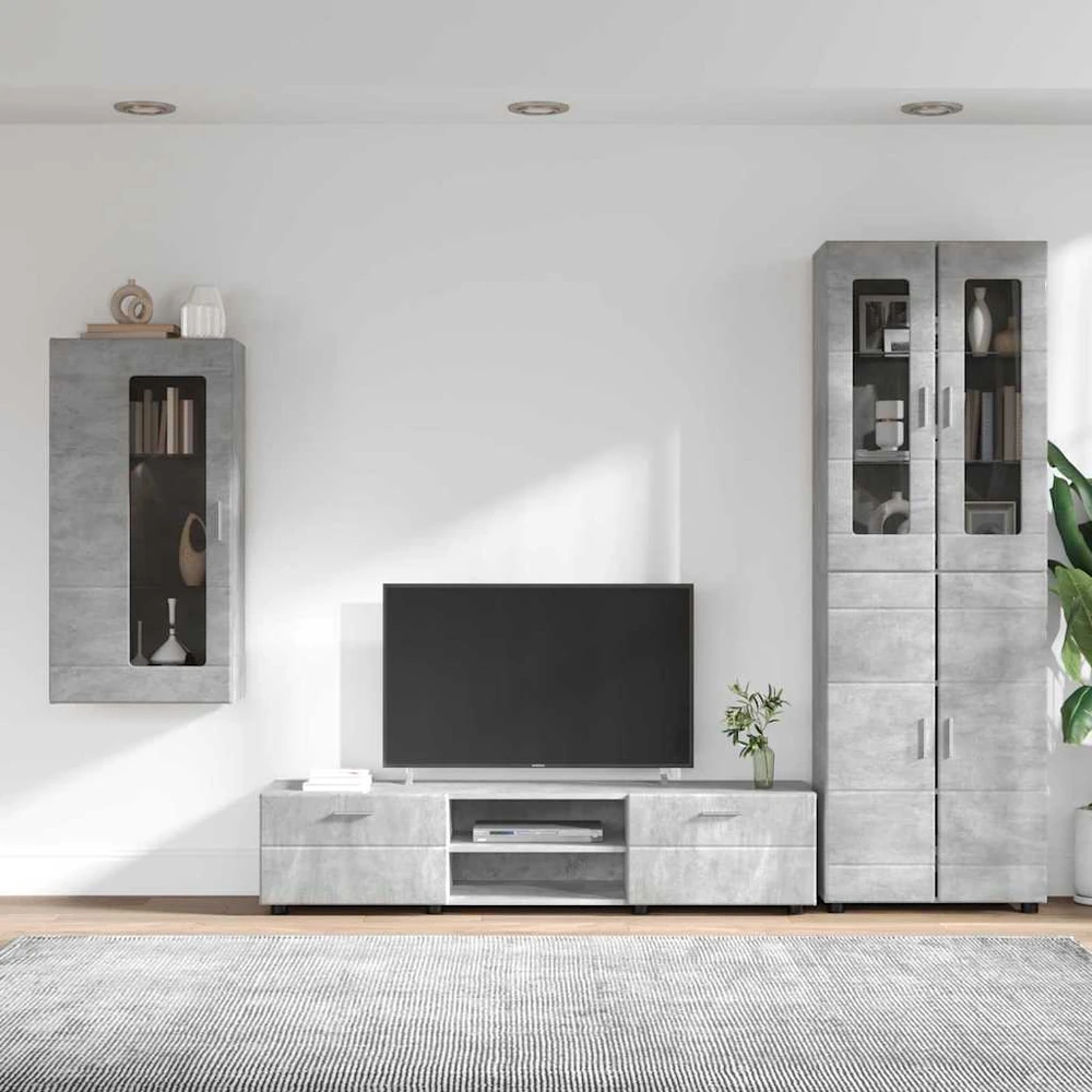TV spintelių komplektas FLORIN 3 vnt. Betono pilka