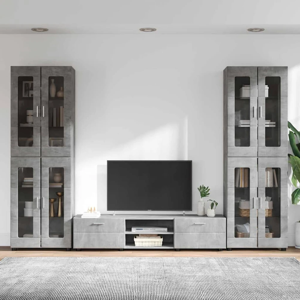 TV spintelių komplektas FLORIN 3 vnt. Betono pilka
