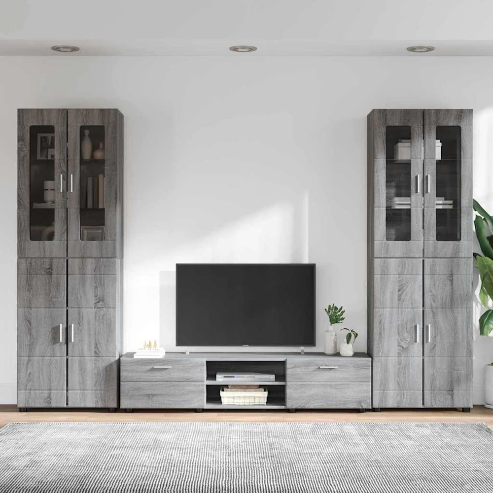 TV spintelių komplektas FLORIN 3 vnt. Pilkas Sonoma