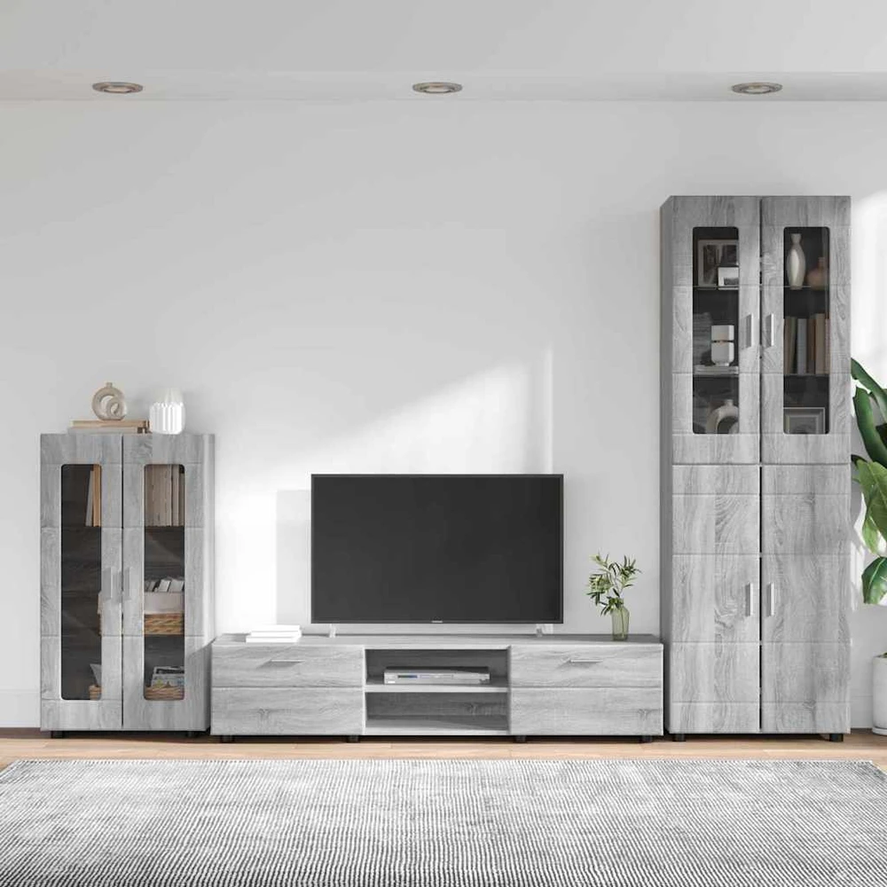 TV spintelių komplektas FLORIN 3 vnt. Pilkas Sonoma