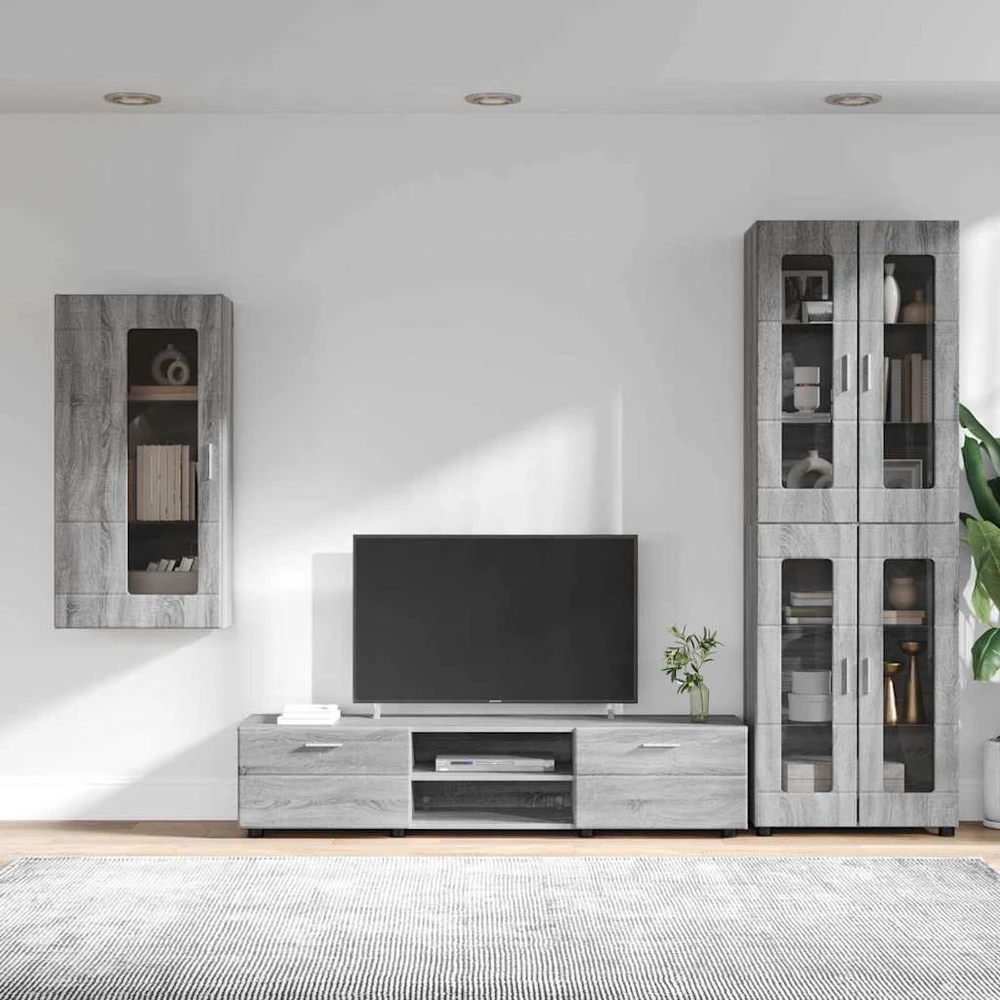 TV spintelių komplektas FLORIN 3 vnt. Pilkas Sonoma