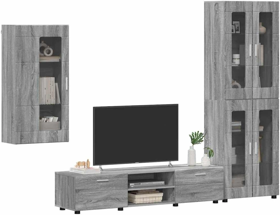 TV spintelių komplektas FLORIN 3 vnt. Pilkas Sonoma