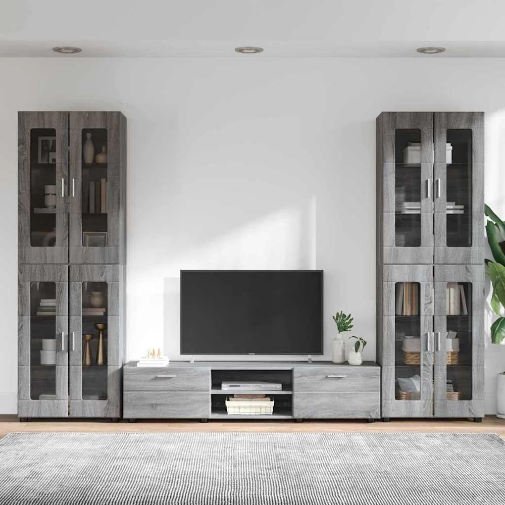 TV spintelių komplektas FLORIN 3 vnt. Pilkas Sonoma