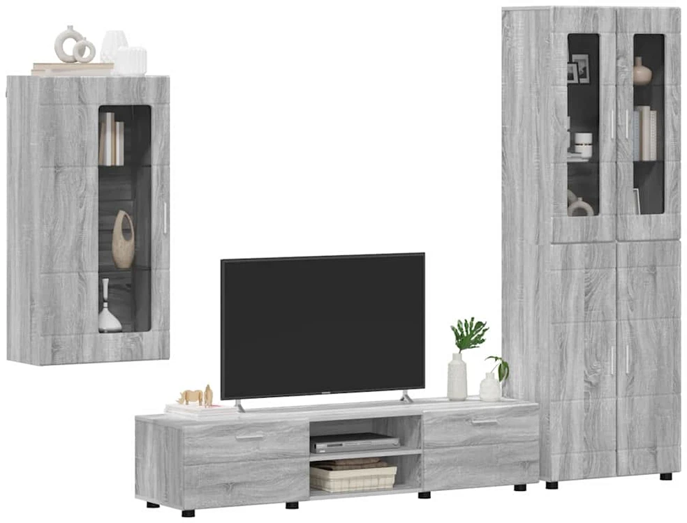 TV spintelių komplektas FLORIN 3 vnt. Pilkas Sonoma