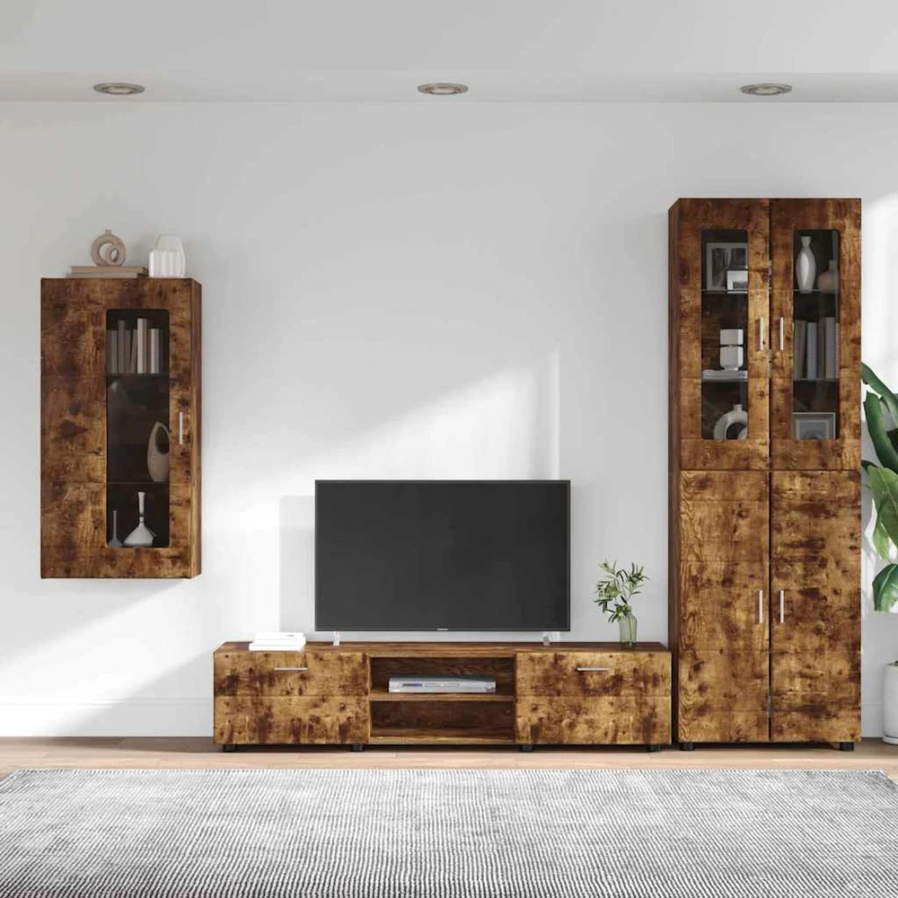 TV spintelių komplektas FLORIN 3 vnt. Rūkyta ąžuolas