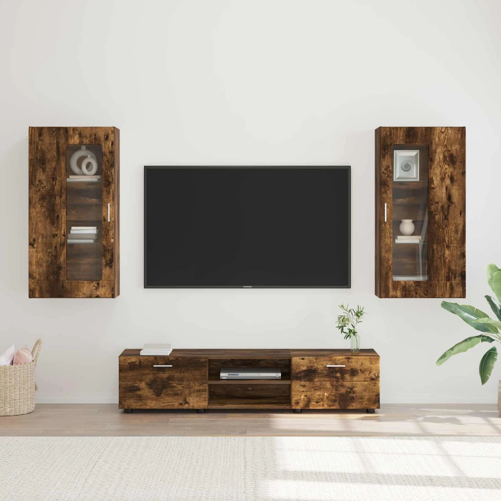 TV spintelių komplektas FLORIN 3 vnt. Rūkyta ąžuolas