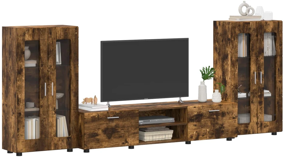 TV spintelių komplektas FLORIN 3 vnt. Rūkyta ąžuolas