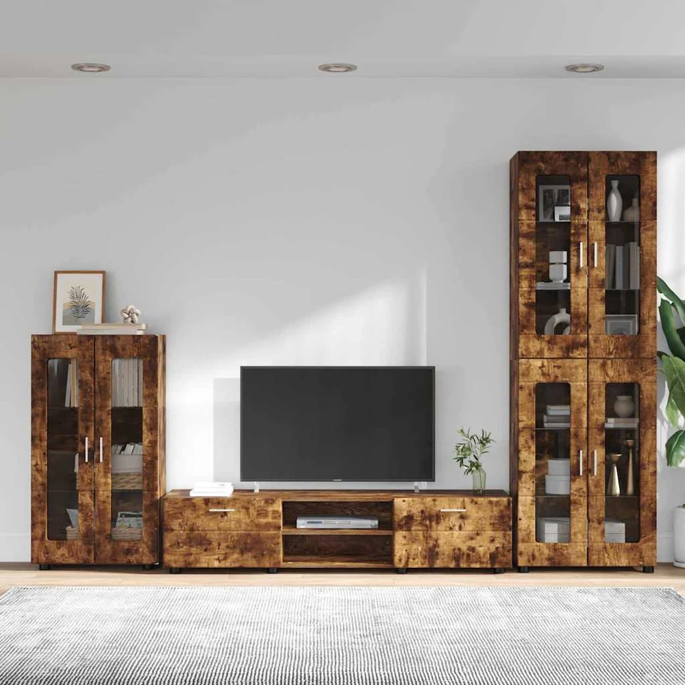 TV spintelių komplektas FLORIN 3 vnt. Rūkyta ąžuolas