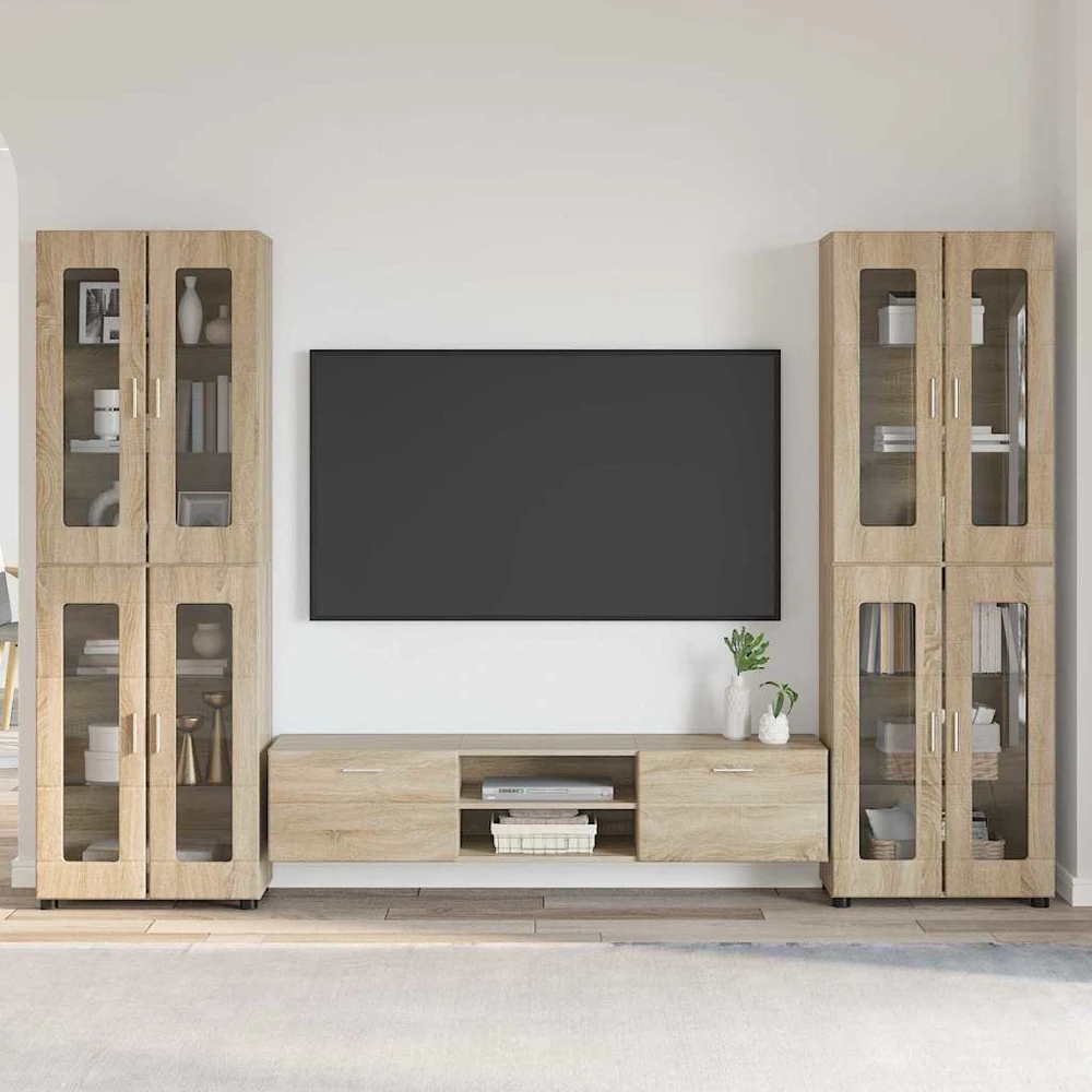 TV spintelių komplektas FLORIN 3 vnt. Sonoma ąžuolas