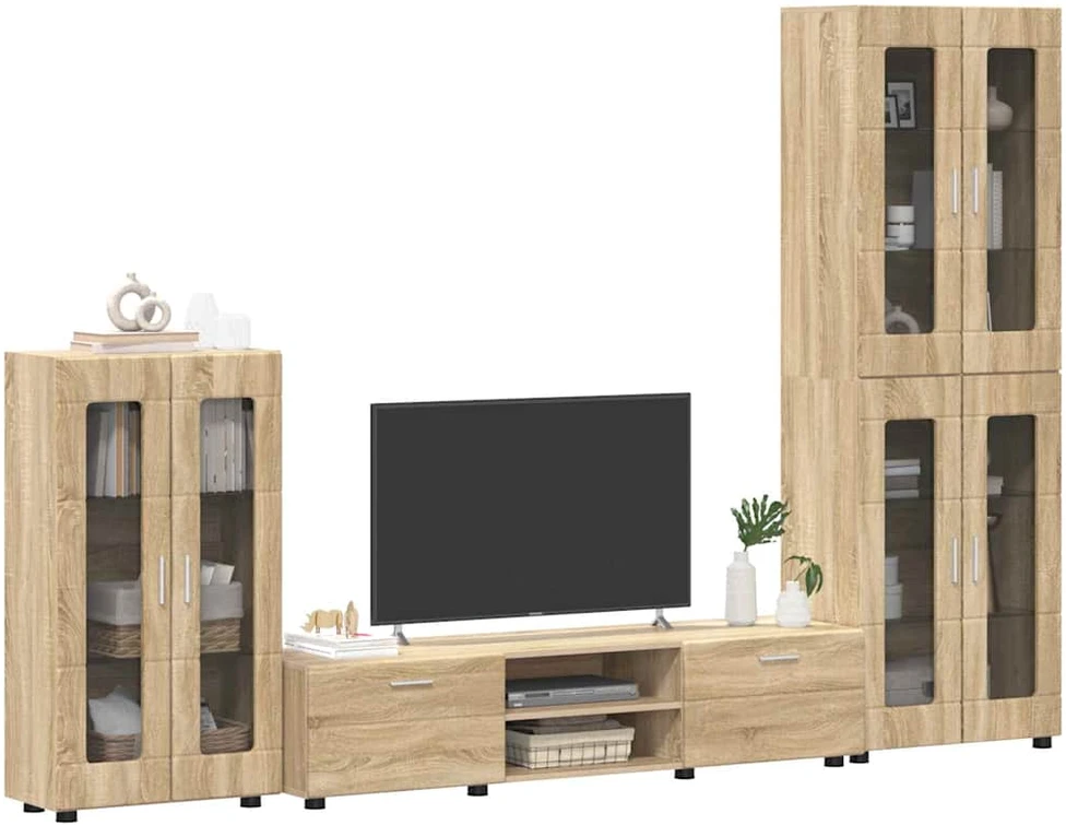 TV spintelių komplektas FLORIN 3 vnt. Sonoma ąžuolas