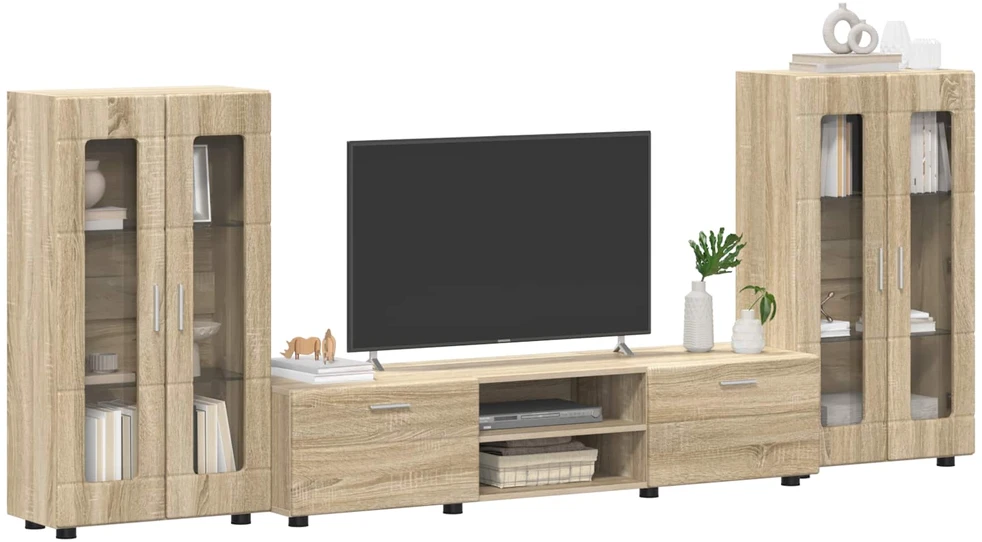 TV spintelių komplektas FLORIN 3 vnt. Sonoma ąžuolas