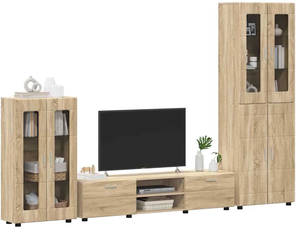 TV spintelių komplektas FLORIN 3 vnt. Sonoma ąžuolas