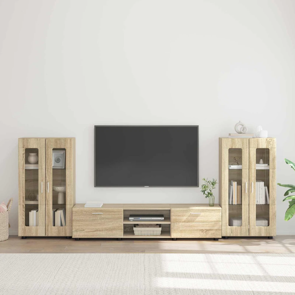 TV spintelių komplektas FLORIN 3 vnt. Sonoma ąžuolas
