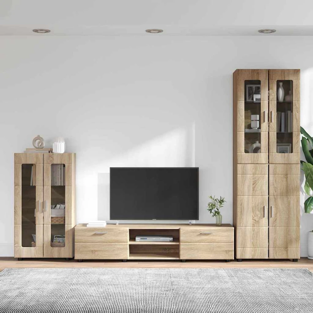 TV spintelių komplektas FLORIN 3 vnt. Sonoma ąžuolas