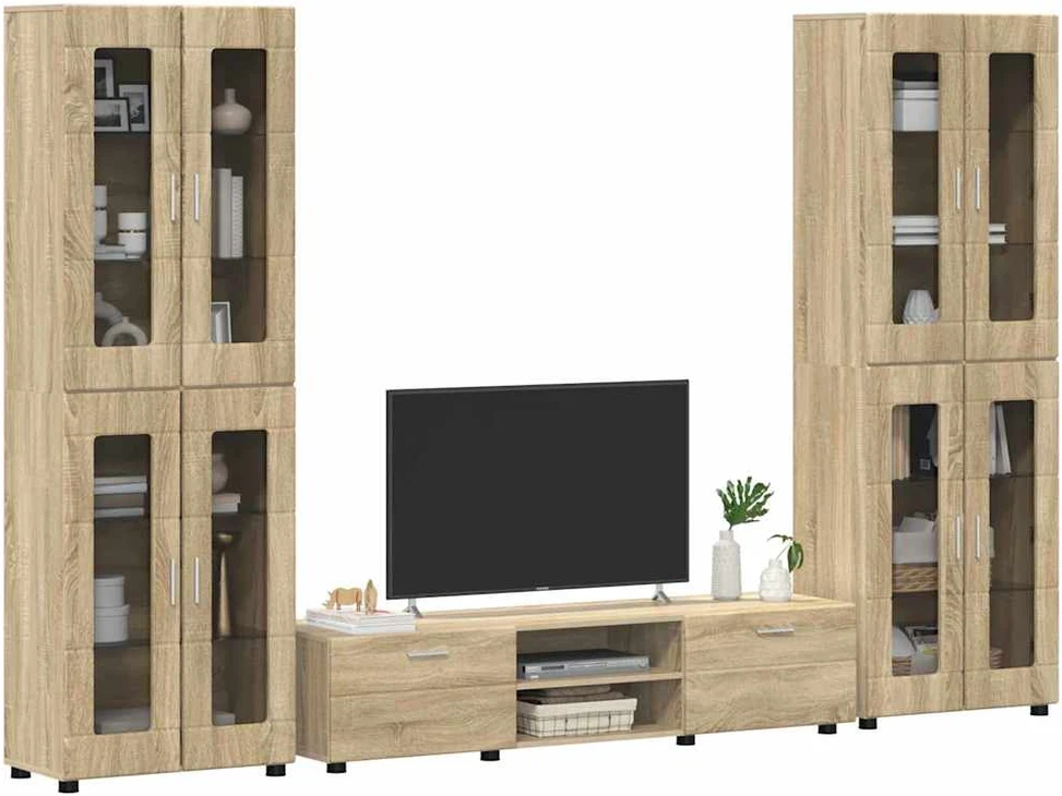 TV spintelių komplektas FLORIN 3 vnt. Sonoma ąžuolas