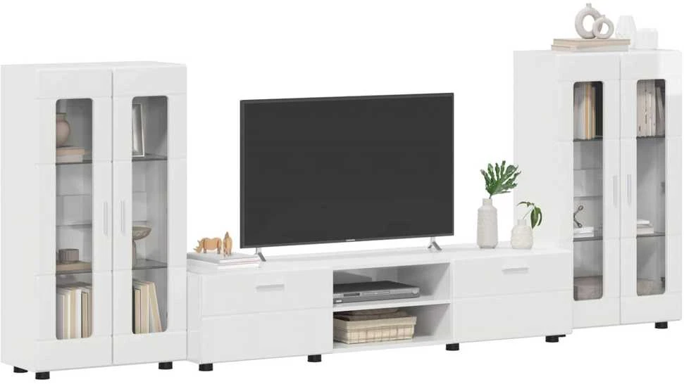 TV spintelių komplektas FLORIN 3 vnt. Aukštai blizganti balta