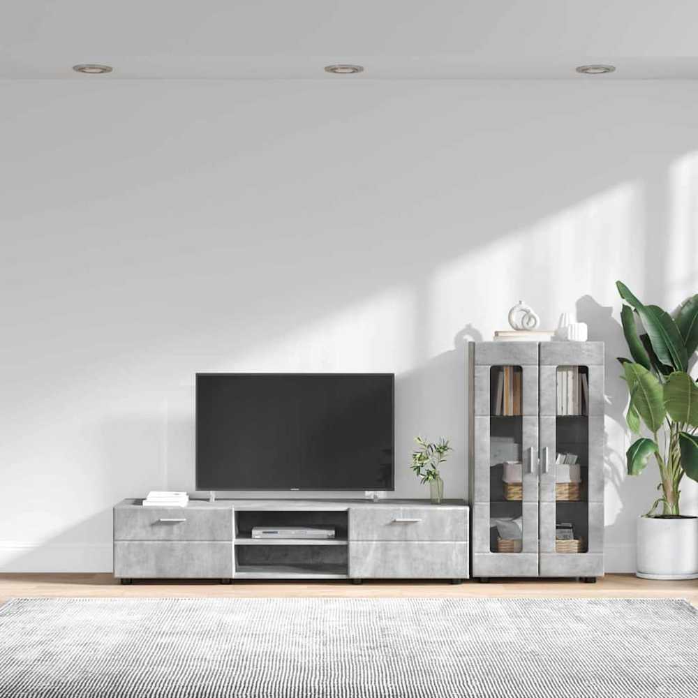 TV spintelių komplektas FLORIN 3 vnt. Betono pilka