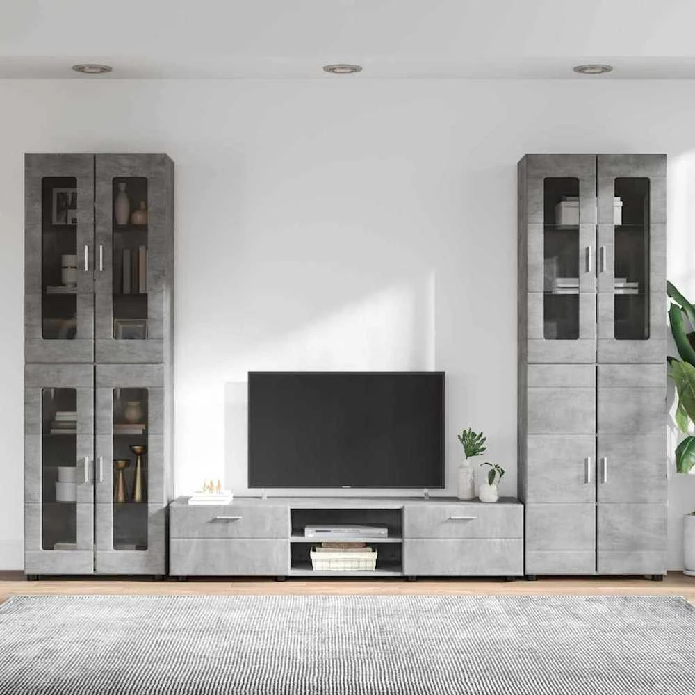 TV spintelių komplektas FLORIN 3 vnt. Betono pilka