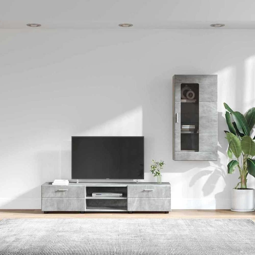 TV spintelių komplektas FLORIN 3 vnt. Betono pilka