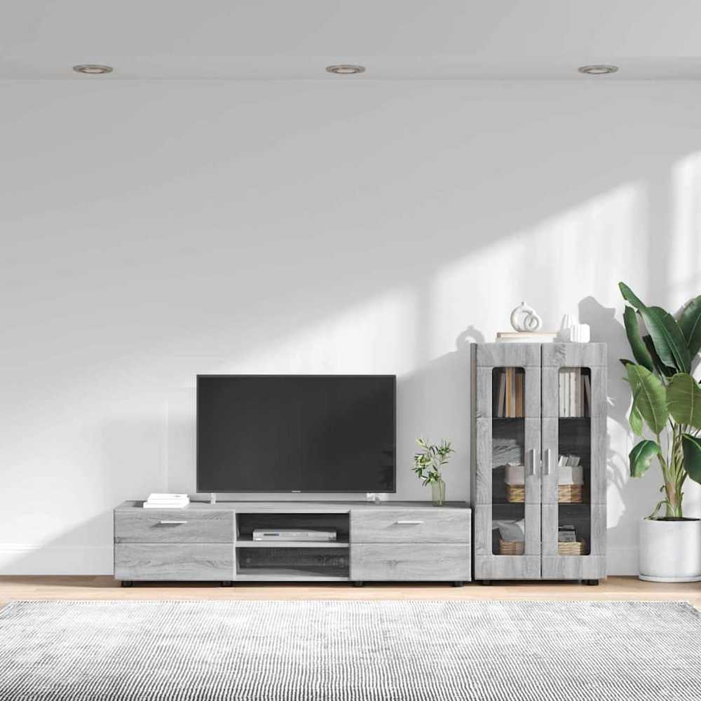 TV spintelių komplektas FLORIN 3 vnt. Pilkas Sonoma