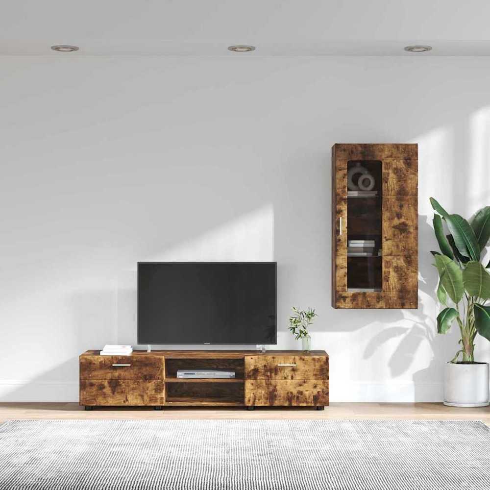 TV spintelių komplektas FLORIN 3 vnt. Rūkyta ąžuolas