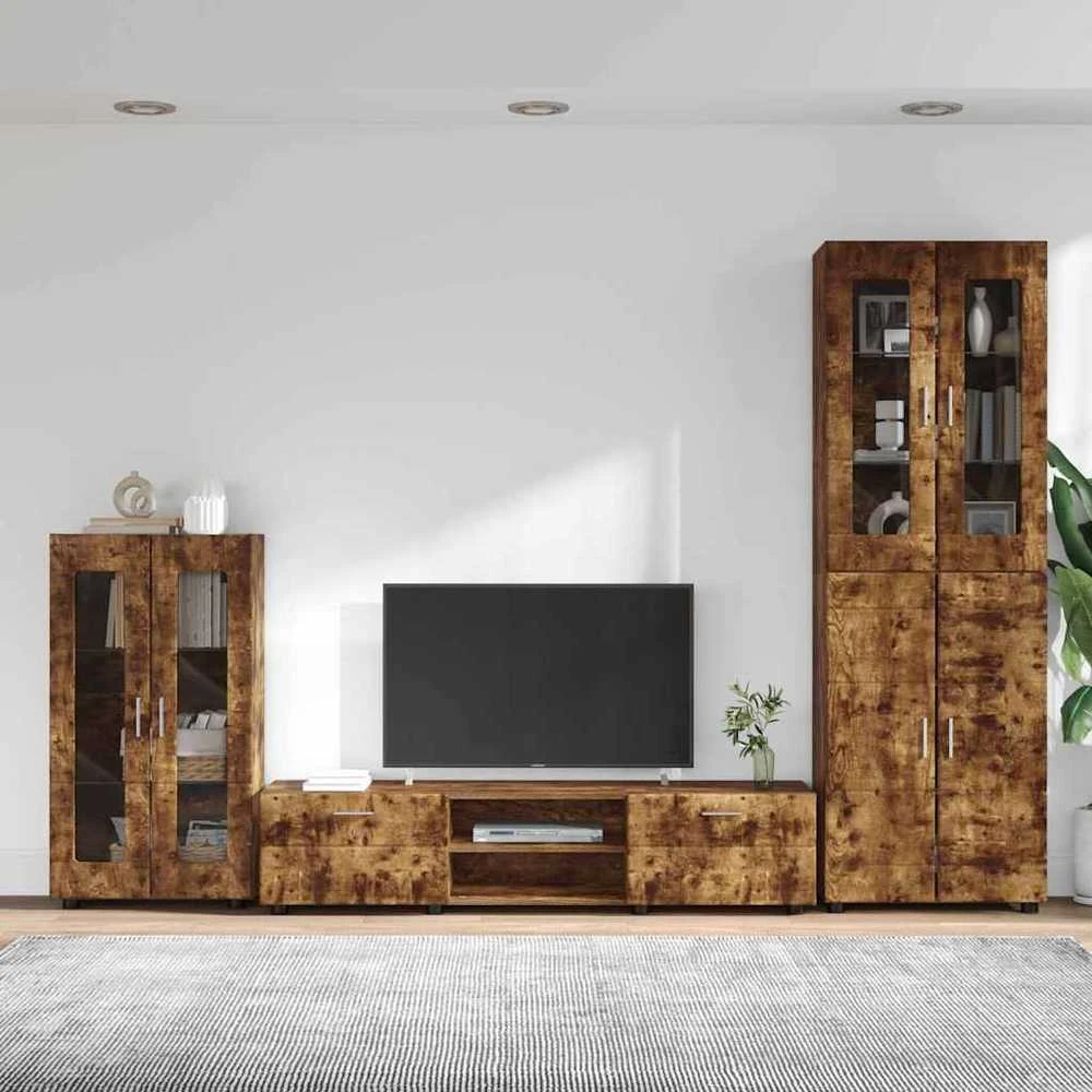 TV spintelių komplektas FLORIN 3 vnt. Rūkyta ąžuolas