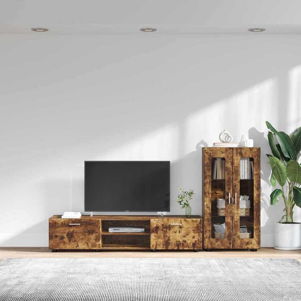 TV spintelių komplektas FLORIN 3 vnt. Rūkyta ąžuolas