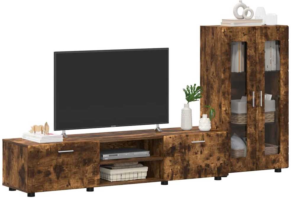TV spintelių komplektas FLORIN 3 vnt. Rūkyta ąžuolas
