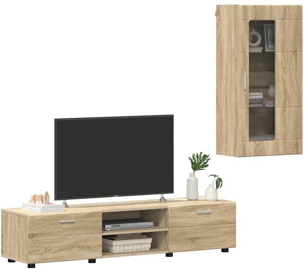 TV spintelių komplektas FLORIN 3 vnt. Sonoma ąžuolas