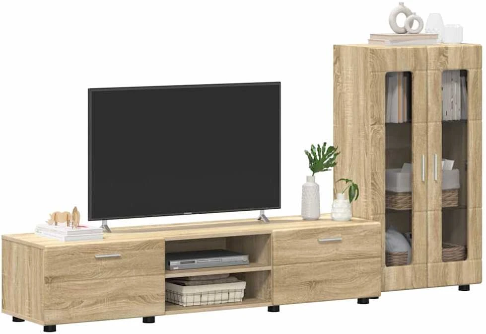 TV spintelių komplektas FLORIN 3 vnt. Sonoma ąžuolas
