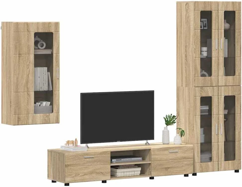 TV spintelių komplektas FLORIN 3 vnt. Sonoma ąžuolas