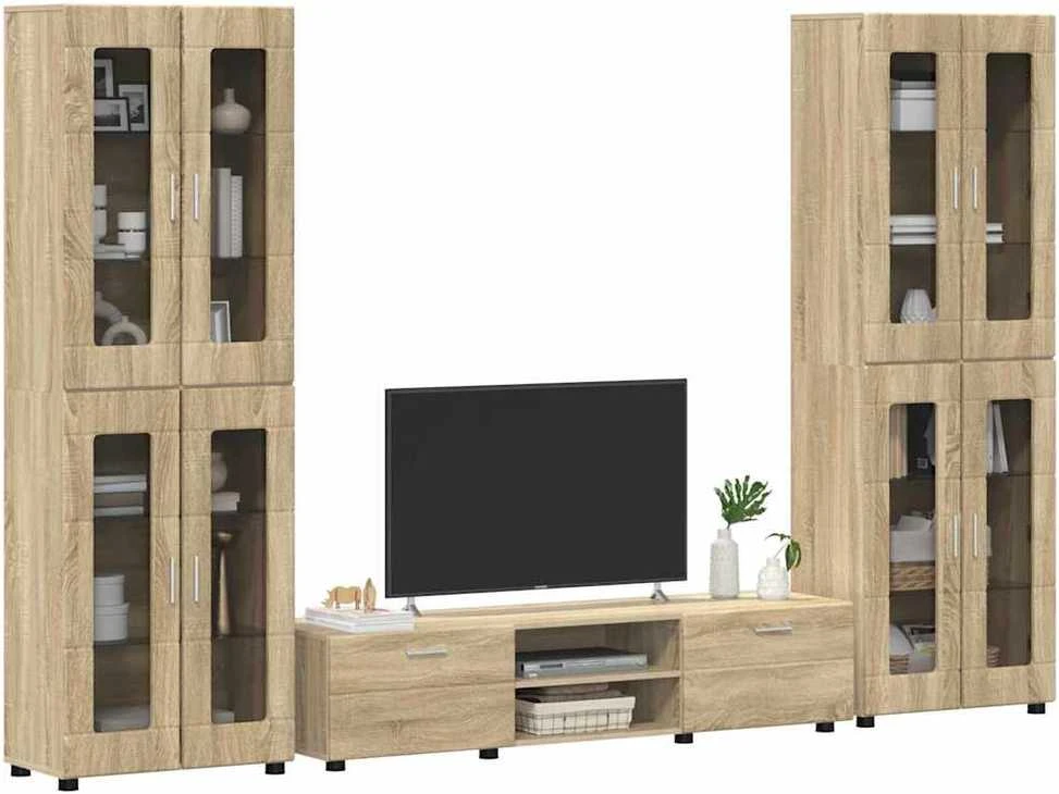 TV spintelių komplektas FLORIN 3 vnt. Sonoma ąžuolas