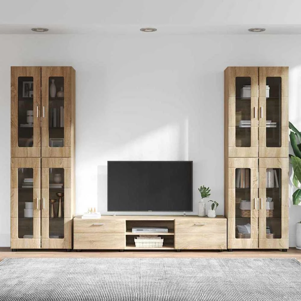 TV spintelių komplektas FLORIN 3 vnt. Sonoma ąžuolas