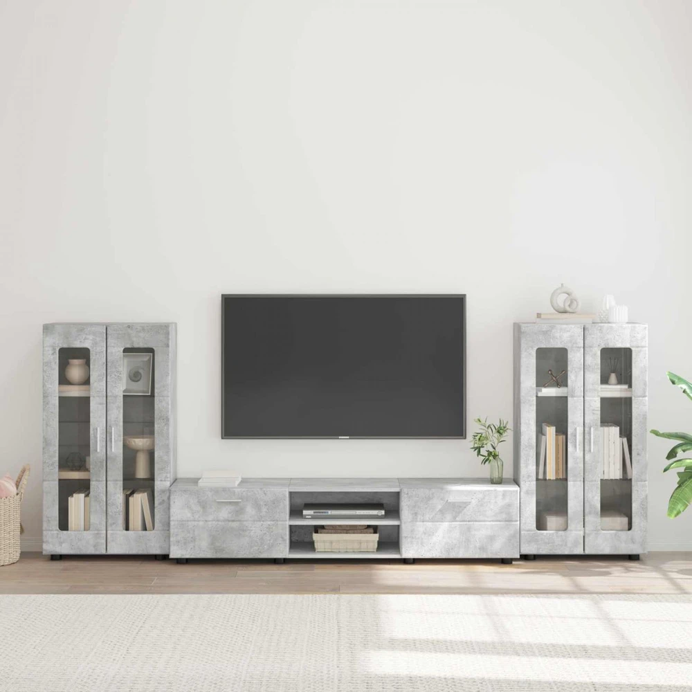 TV spintelių komplektas FLORIN 3 vnt. Betono pilka