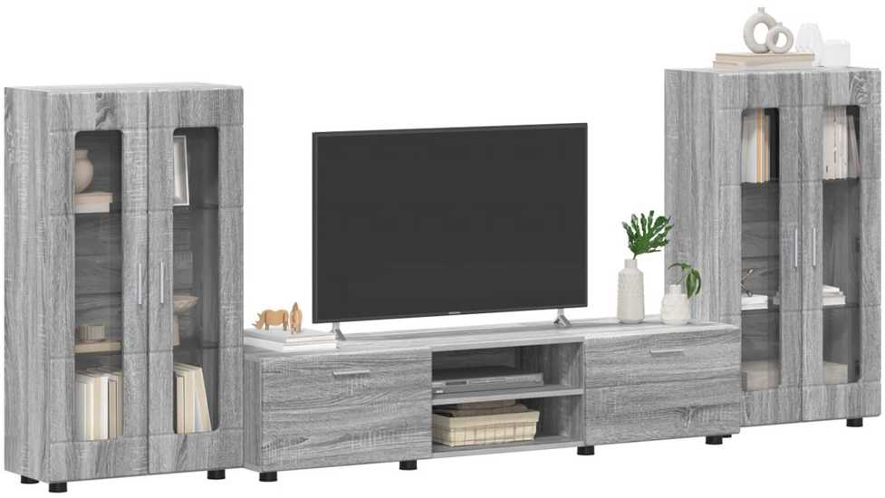 TV spintelių komplektas FLORIN 3 vnt. Pilkas Sonoma