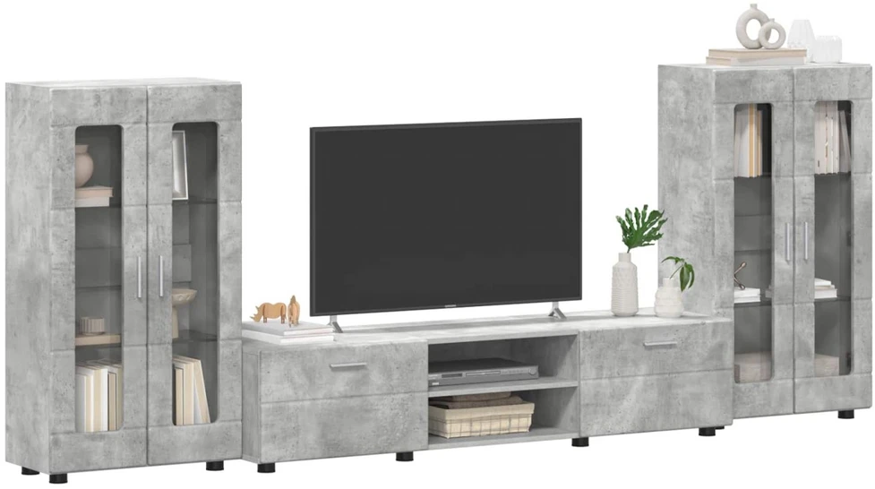 TV spintelių komplektas FLORIN 3 vnt. Betono pilka