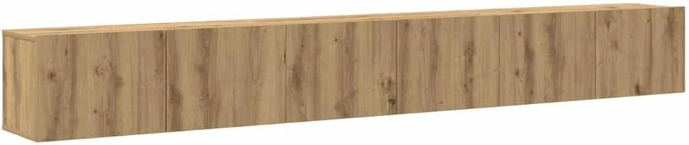TV staliukas 3 dalių sieninis televizoriaus spintelės komplektas Artisan Oak