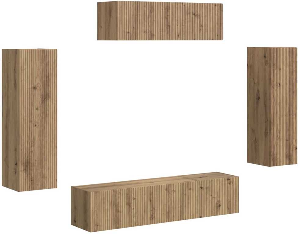 TV staliukas Televizoriaus spintelė 5 pcs Amatininkų ąžuolas
