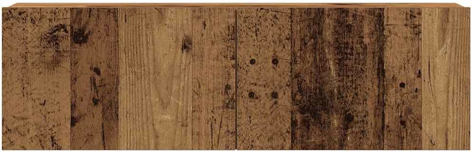 TV staliukas 4 dalių prie sienos tvirtinamas televizoriaus spintelių komplektas, senos medienos drožlės, 100x30x30 cm