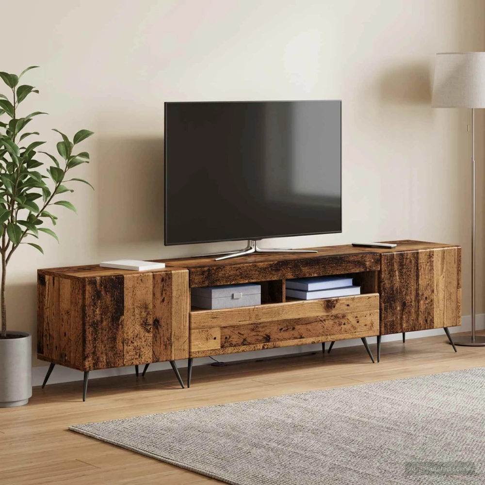 TV staliukas 3 dalių LED televizoriaus spintelė BREDA 3 vnt.