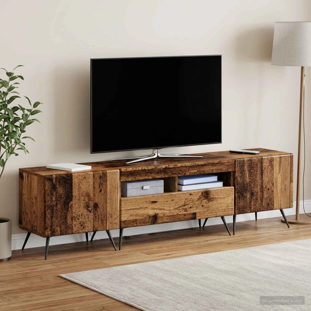 TV staliukas 3 dalių LED televizoriaus spintelė BREDA 3 vnt.