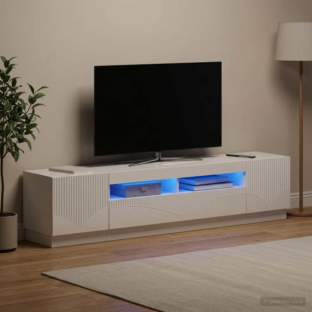 TV staliukas 3 dalių LED televizoriaus spintelė HOORN 3 vnt.