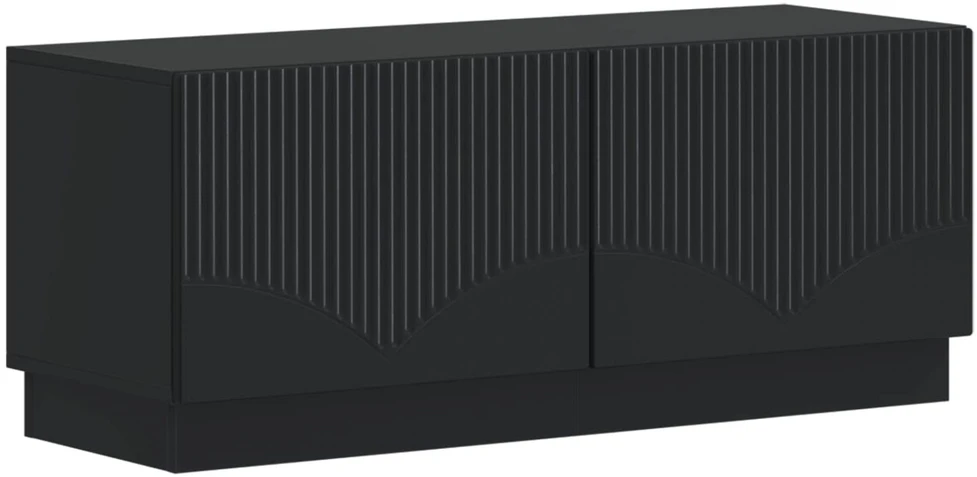 TV staliukas 5 dalių LED televizoriaus stovas Juoda Apdirbta mediena