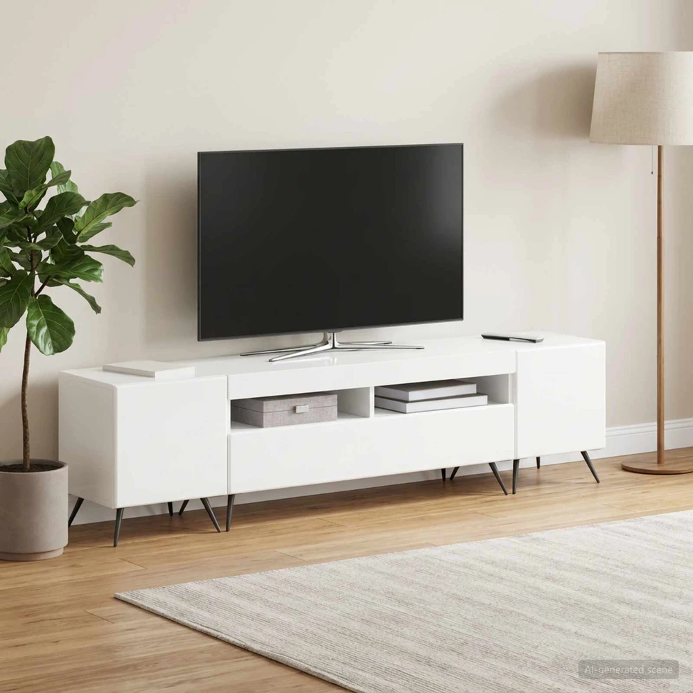 TV staliukas 3 dalių LED televizoriaus spintelė BREDA 3 vnt.
