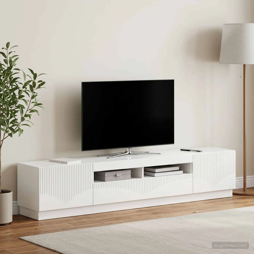TV staliukas 3 dalių LED televizoriaus spintelė HOORN 3 vnt.