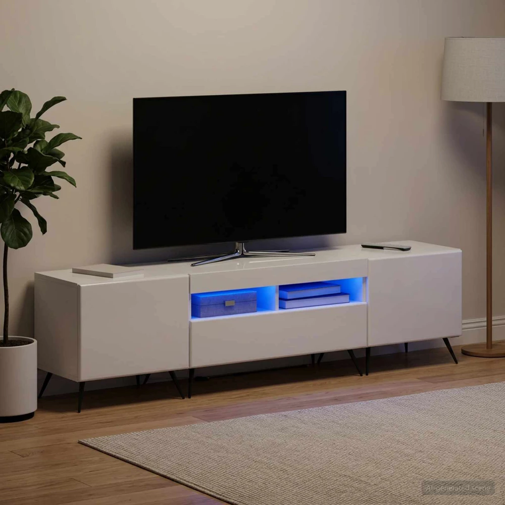 TV staliukas 3 dalių LED televizoriaus spintelė BREDA 3 vnt.